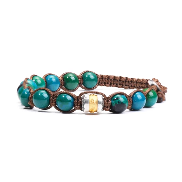 Classic Men's Bracelet With 8mm Natural Stone Round Bead Handcrafted Adjustable Tibetan Buddhist Scripture Bracelet Jewelry Gift