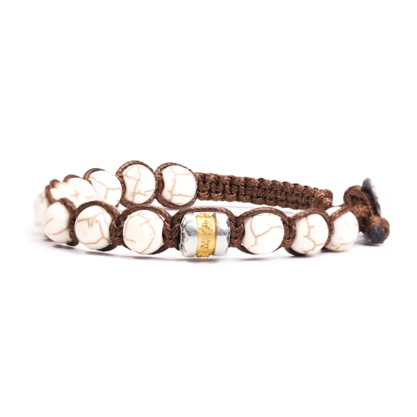 Classic Men's Bracelet With 8mm Natural Stone Round Bead Handcrafted Adjustable Tibetan Buddhist Scripture Bracelet Jewelry Gift