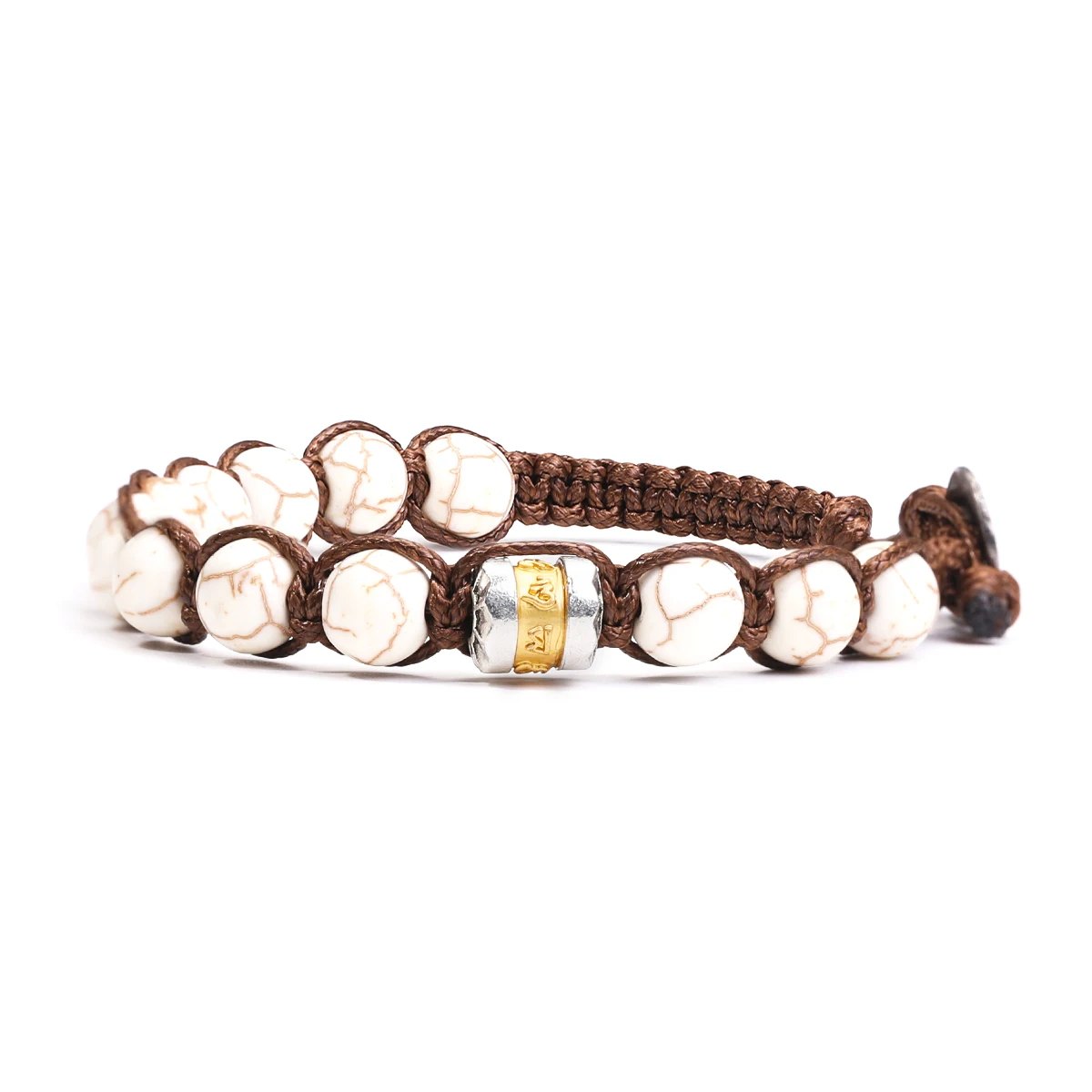 Classic Men's Bracelet With 8mm Natural Stone Round Bead Handcrafted Adjustable Tibetan Buddhist Scripture Bracelet Jewelry Gift - Image 14