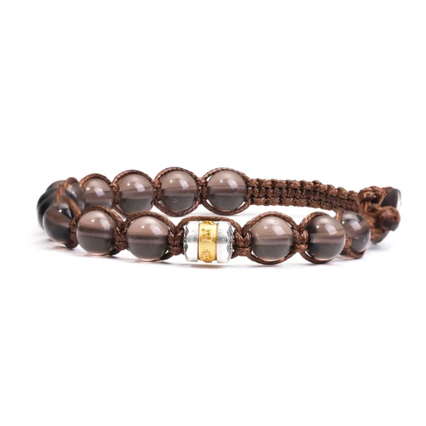 Classic Men's Bracelet With 8mm Natural Stone Round Bead Handcrafted Adjustable Tibetan Buddhist Scripture Bracelet Jewelry Gift