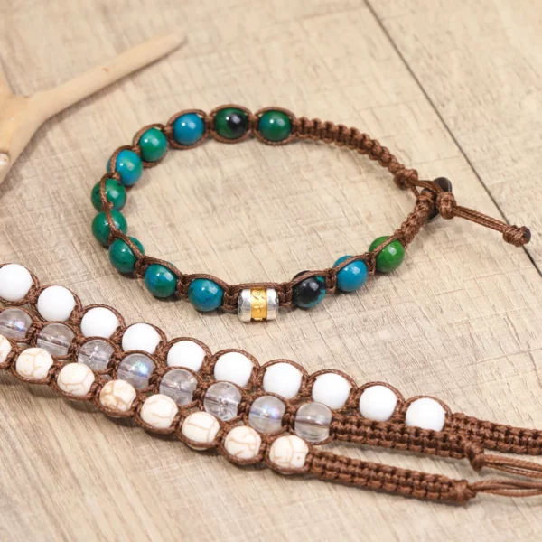 Classic Men's Bracelet With 8mm Natural Stone Round Bead Handcrafted Adjustable Tibetan Buddhist Scripture Bracelet Jewelry Gift