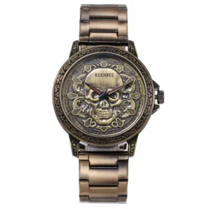 Cool Mens Watch Skull Face Design Fashion Steel Leather Strap Retro Quartz Watch Men Male Clock Reloj Hombre Gifts Drop Shipping - Image 9
