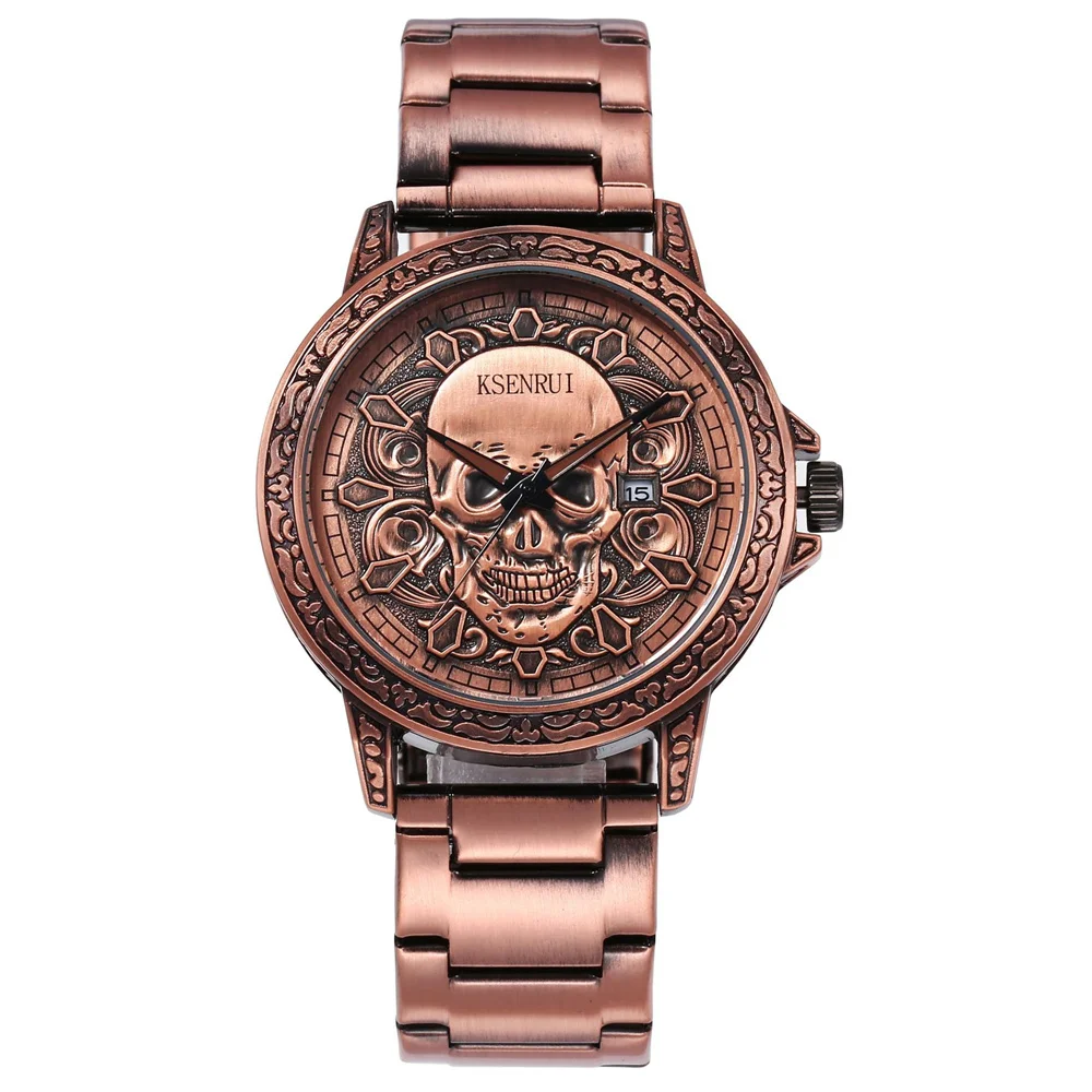 Cool Mens Watch Skull Face Design Fashion Steel Leather Strap Retro Quartz Watch Men Male Clock Reloj Hombre Gifts Drop Shipping - Image 10