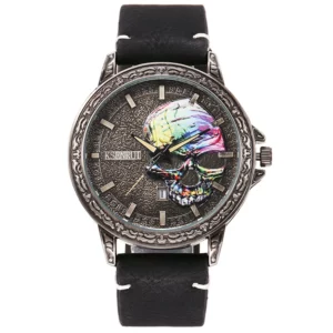 Cool Mens Watch Skull Face Design Fashion Steel Leather Strap Retro Quartz Watch Men Male Clock Reloj Hombre Gifts Drop Shipping - Image 11