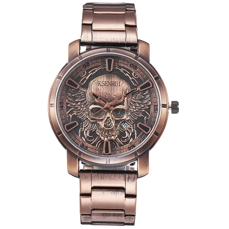Cool Mens Watch Skull Face Design Fashion Steel Leather Strap Retro Quartz Watch Men Male Clock Reloj Hombre Gifts Drop Shipping - Image 20