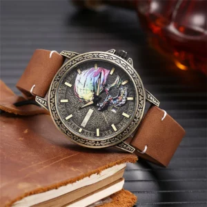Cool Mens Watch Skull Face Design Fashion Steel Leather Strap Retro Quartz Watch Men Male Clock Reloj Hombre Gifts Drop Shipping - Image 6