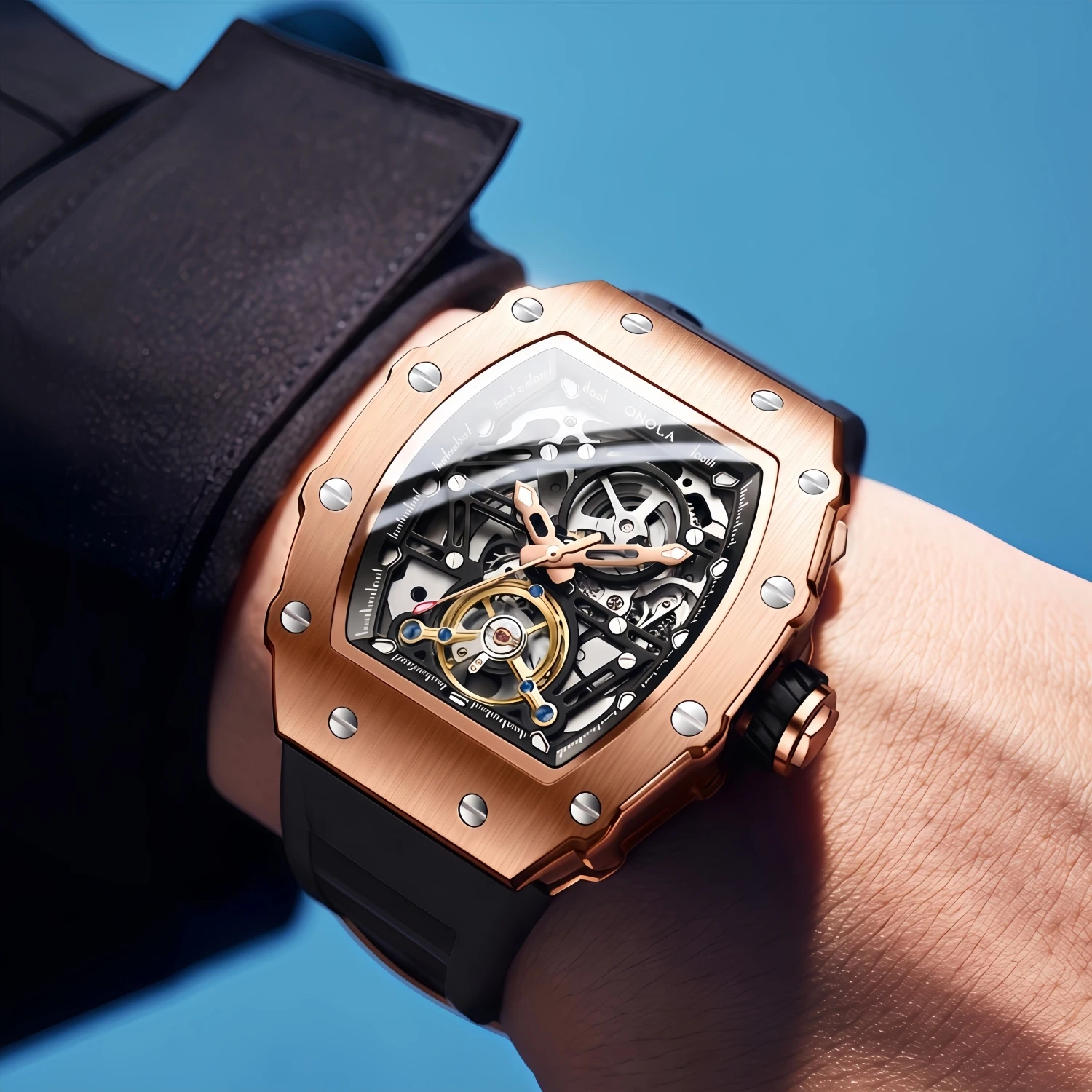 ONOLA Hollow Rudder Flywheel Automatic Mechanical Watch - Image 3