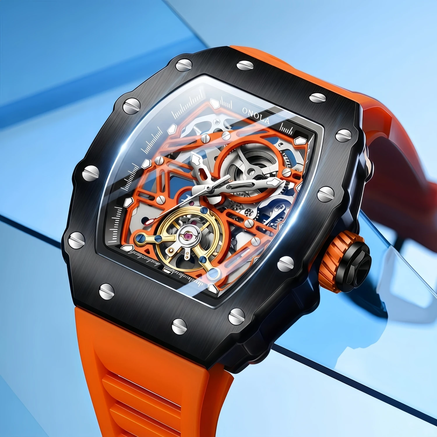 ONOLA Hollow Rudder Flywheel Automatic Mechanical Watch - Image 1