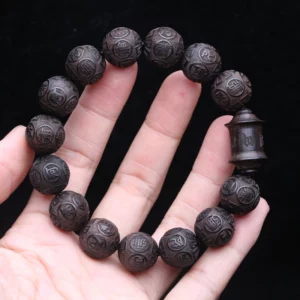 Genuine Natural Black Wooden Beads Tibetan Buddhist Tools 12 Beads Prayer Bracelet Beaded Men's Bracelet - Image 10