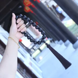 Genuine Natural Black Wooden Beads Tibetan Buddhist Tools 12 Beads Prayer Bracelet Beaded Men's Bracelet - Image 5