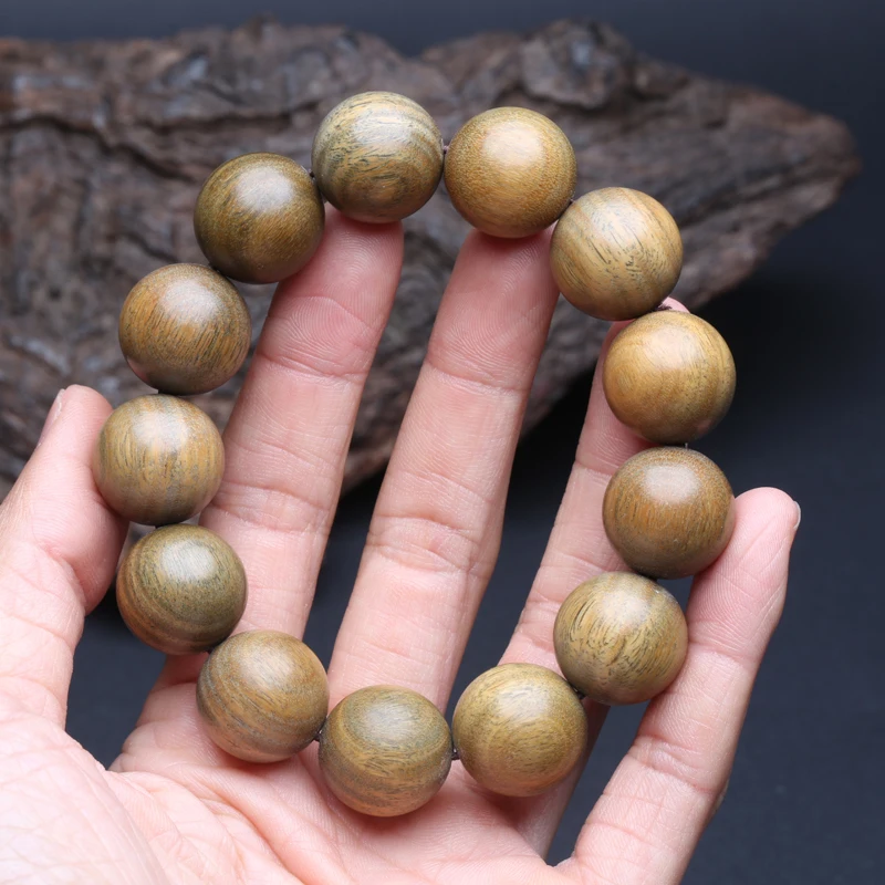 Genuine SandalWood Beaded 15mm Buddhist Bracelet Rosary Yoga Bracelet Ladies And Men's Unisex (SandalWood) Elastic Bracelet - Image 2