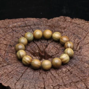 Genuine SandalWood Beaded 15mm Buddhist Bracelet Rosary Yoga Bracelet Ladies And Men's Unisex (SandalWood) Elastic Bracelet - Image 4