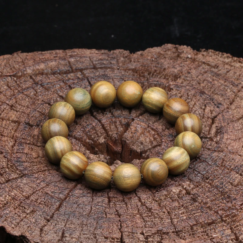Genuine SandalWood Beaded 15mm Buddhist Bracelet Rosary Yoga Bracelet Ladies And Men's Unisex (SandalWood) Elastic Bracelet - Image 4