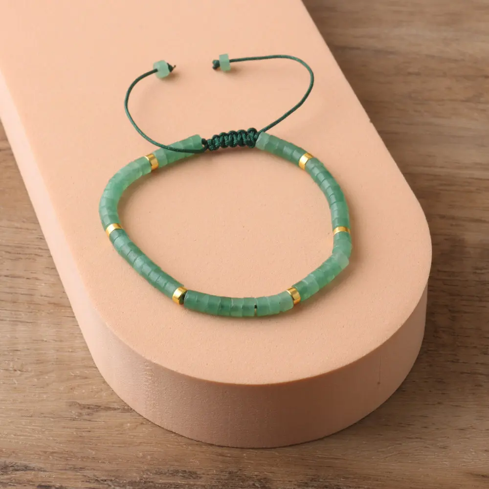 Green Aventurine Gemstone Bead Bracelet - Image 3