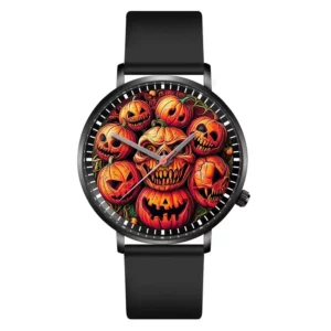 Hot Halloween Simple Skull Design Men And Women Quartz Watches Casual Black Silicone Clock Gift Watch - Image 9