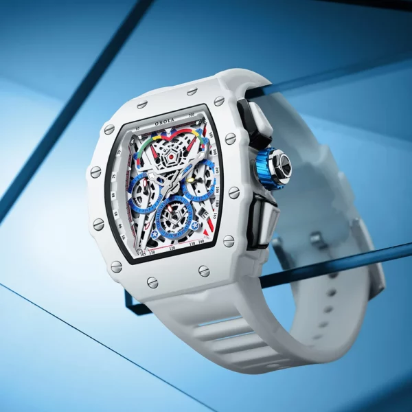 ONOLA Men's White Multifunctional Quartz Watch