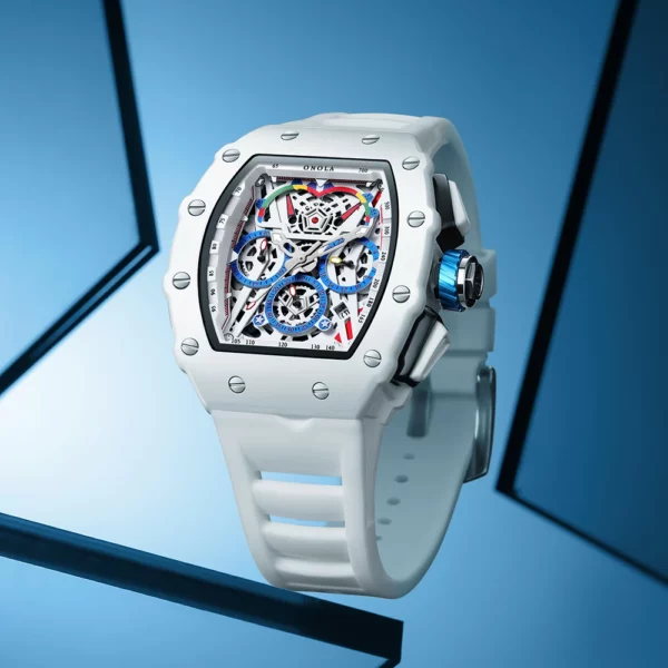ONOLA Men's White Multifunctional Quartz Watch