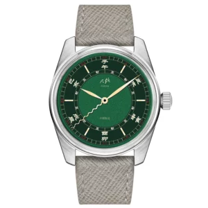 NEW MERKUR Horologe ساعة رسمية كاجوال ساعة ميكانيكية يدوية ساعة خضراء جلدية عتيقة على الطراز الصيني