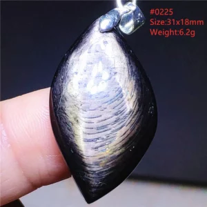Natural Black Hypersthene Flash Egypt Pendant Women Gold Hypersthene Necklace Fashion Obsidian Pendant AAAAAAA - Image 16