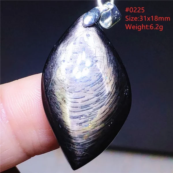 Natural Black Hypersthene Flash Egypt Pendant Women Gold Hypersthene Necklace Fashion Obsidian Pendant AAAAAAA