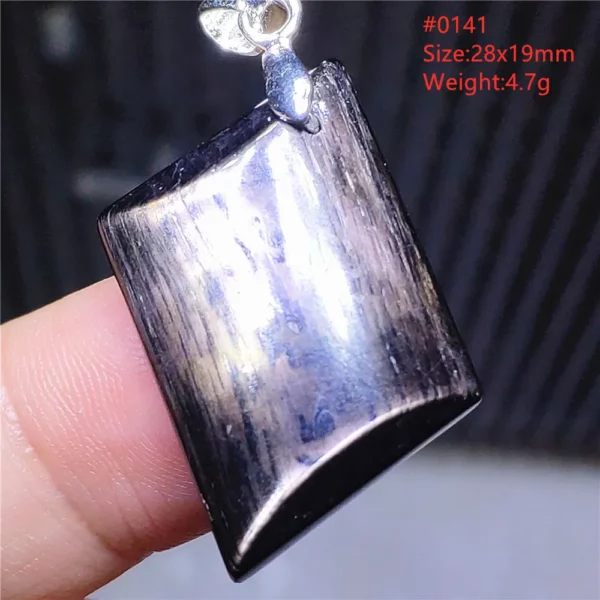 Natural Black Hypersthene Flash Egypt Pendant Women Gold Hypersthene Necklace Fashion Obsidian Pendant AAAAAAA