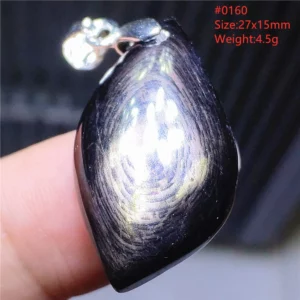 Natural Black Hypersthene Flash Egypt Pendant Women Gold Hypersthene Necklace Fashion Obsidian Pendant AAAAAAA - Image 35