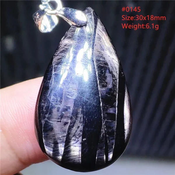 Natural Black Hypersthene Flash Egypt Pendant Women Gold Hypersthene Necklace Fashion Obsidian Pendant AAAAAAA
