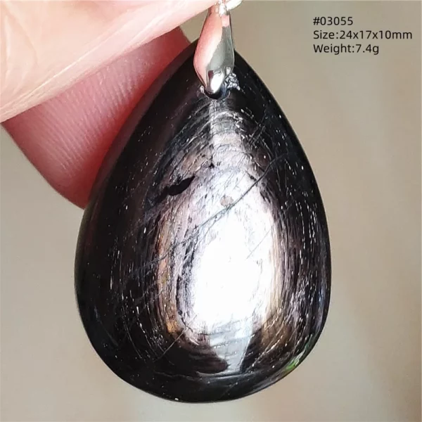 Natural Black Hypersthene Flash Egypt Pendant Women Gold Hypersthene Necklace Fashion Obsidian Pendant AAAAAAA