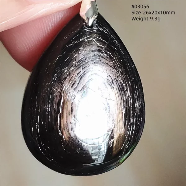 Natural Black Hypersthene Flash Egypt Pendant Women Gold Hypersthene Necklace Fashion Obsidian Pendant AAAAAAA