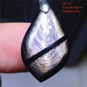 Natural Black Hypersthene Flash Egypt Pendant Women Gold Hypersthene Necklace Fashion Obsidian Pendant AAAAAAA - Image 3