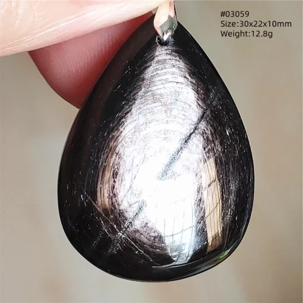 Natural Black Hypersthene Flash Egypt Pendant Women Gold Hypersthene Necklace Fashion Obsidian Pendant AAAAAAA