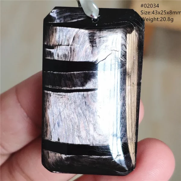 Natural Black Hypersthene Flash Egypt Pendant Women Gold Hypersthene Necklace Fashion Obsidian Pendant AAAAAAA