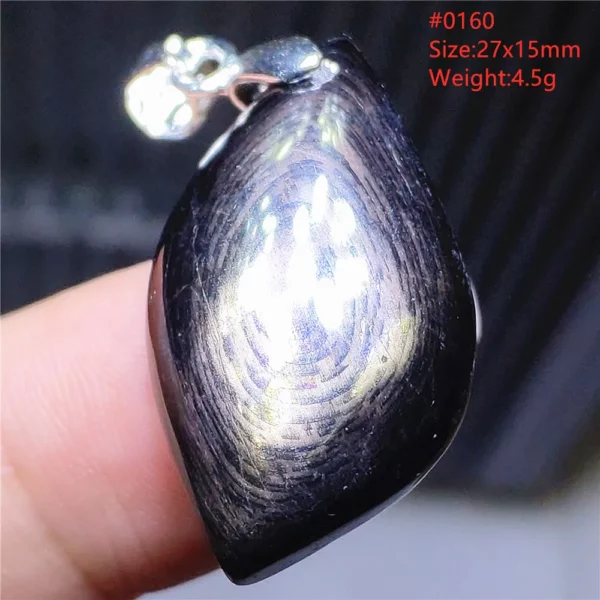 Natural Black Hypersthene Flash Egypt Pendant Women Gold Hypersthene Necklace Fashion Obsidian Pendant AAAAAAA