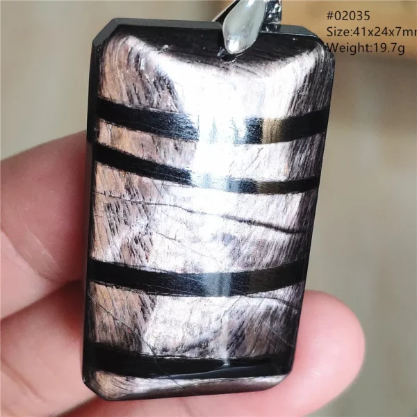 Natural Black Hypersthene Flash Egypt Pendant Women Gold Hypersthene Necklace Fashion Obsidian Pendant AAAAAAA