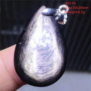 Natural Black Hypersthene Flash Egypt Pendant Women Gold Hypersthene Necklace Fashion Obsidian Pendant AAAAAAA - Image 6