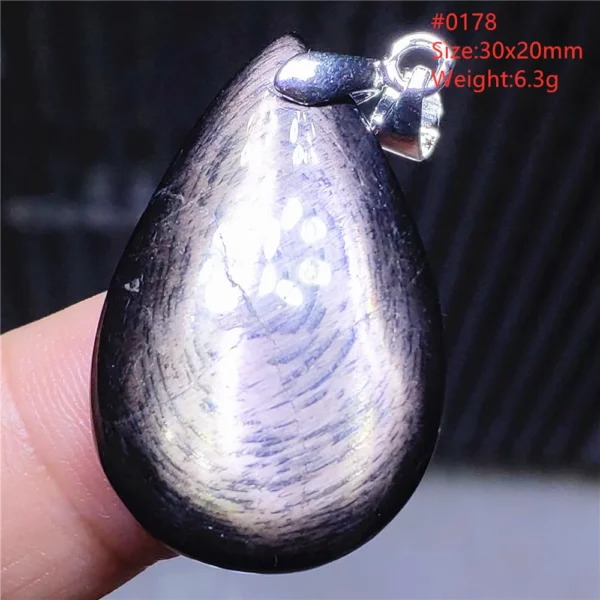 Natural Black Hypersthene Flash Egypt Pendant Women Gold Hypersthene Necklace Fashion Obsidian Pendant AAAAAAA