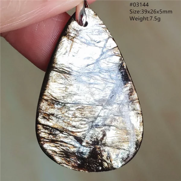Rare Black Lepidolite & Kunzite Star Flash Pendant Necklace