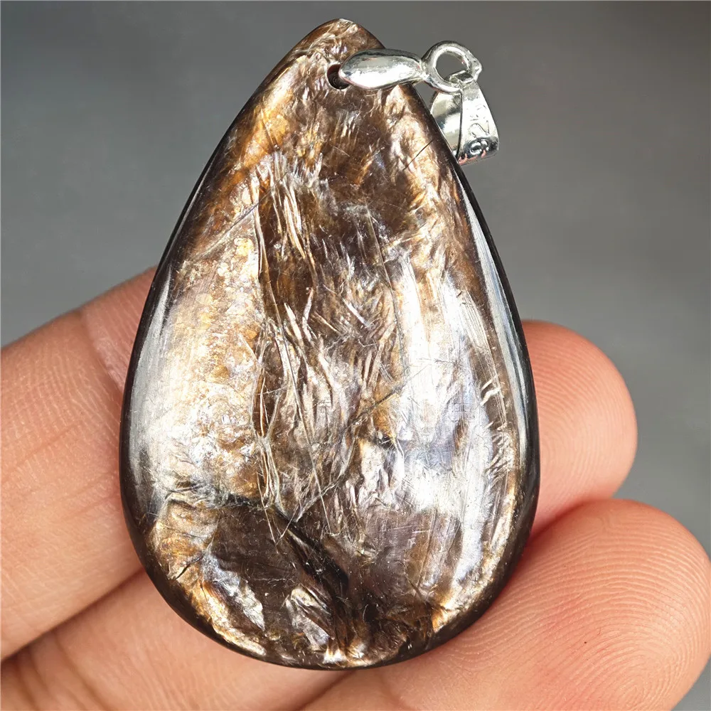 Rare Black Lepidolite & Kunzite Star Flash Pendant Necklace - Image 4