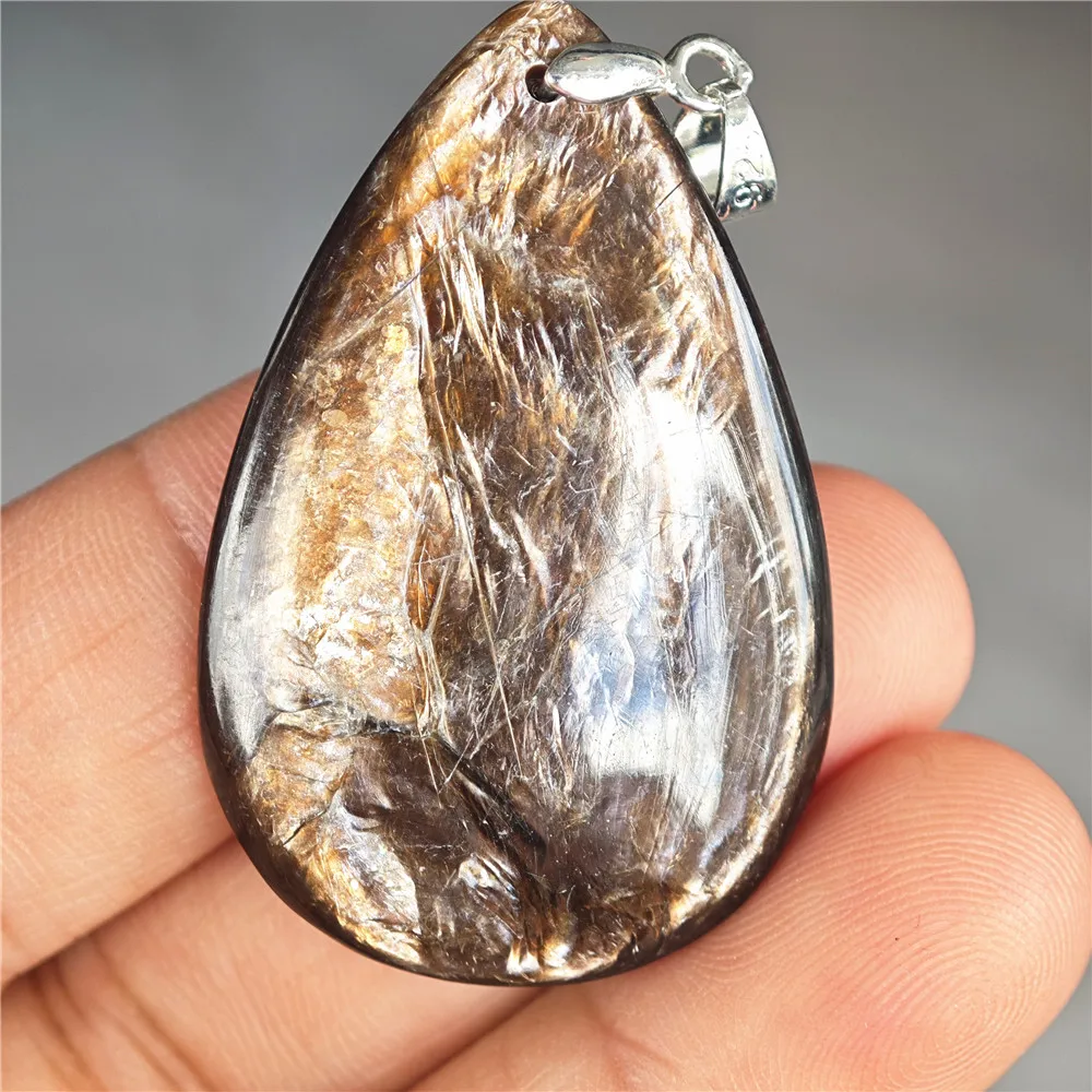 Rare Black Lepidolite & Kunzite Star Flash Pendant Necklace - Image 6