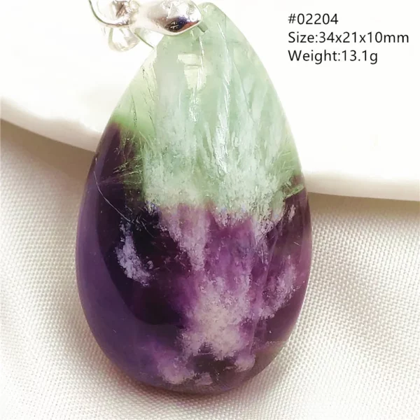 Natural Blue Green Feather Fluorite Quartz Pendant Necklace Jewelry Fashion Gift Women Water Drop Colorful Angel Fluorite AAAAA