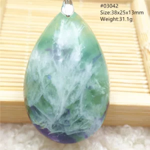 Natural Blue Green Feather Fluorite Quartz Pendant Necklace Jewelry Fashion Gift Women Water Drop Colorful Angel Fluorite AAAAA - Image 46