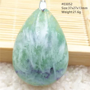 Natural Blue Green Feather Fluorite Quartz Pendant Necklace Jewelry Fashion Gift Women Water Drop Colorful Angel Fluorite AAAAA - Image 56