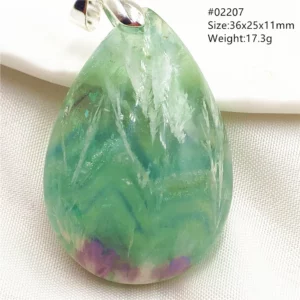 Natural Blue Green Feather Fluorite Quartz Pendant Necklace Jewelry Fashion Gift Women Water Drop Colorful Angel Fluorite AAAAA - Image 30
