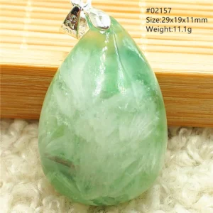 Natural Blue Green Feather Fluorite Quartz Pendant Necklace Jewelry Fashion Gift Women Water Drop Colorful Angel Fluorite AAAAA - Image 21