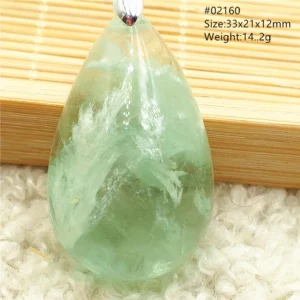 Natural Blue Green Feather Fluorite Quartz Pendant Necklace Jewelry Fashion Gift Women Water Drop Colorful Angel Fluorite AAAAA - Image 22