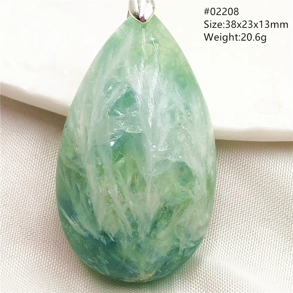Natural Blue Green Feather Fluorite Quartz Pendant Necklace Jewelry Fashion Gift Women Water Drop Colorful Angel Fluorite AAAAA - Image 29