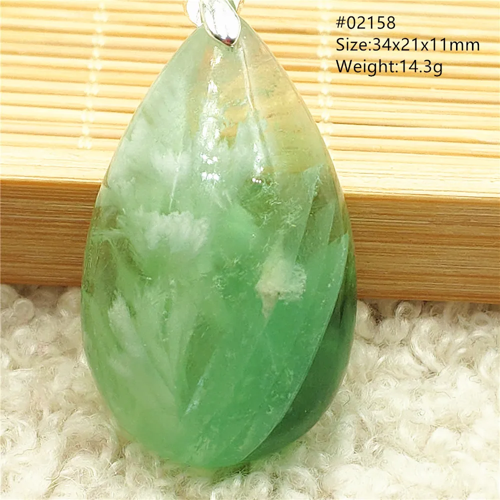 Natural Blue Green Feather Fluorite Quartz Pendant Necklace Jewelry Fashion Gift Women Water Drop Colorful Angel Fluorite AAAAA - Image 16