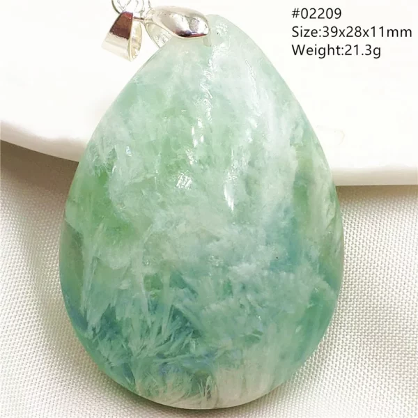 Natural Blue Green Feather Fluorite Quartz Pendant Necklace Jewelry Fashion Gift Women Water Drop Colorful Angel Fluorite AAAAA