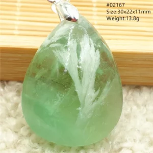 Natural Blue Green Feather Fluorite Quartz Pendant Necklace Jewelry Fashion Gift Women Water Drop Colorful Angel Fluorite AAAAA - Image 33
