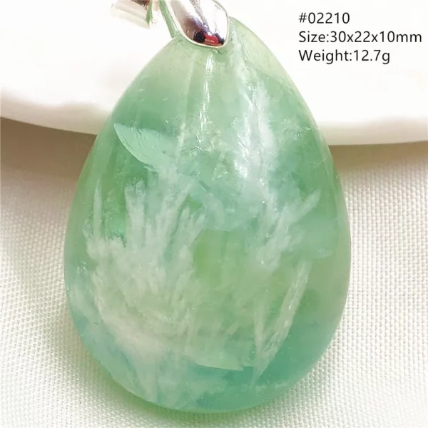Natural Blue Green Feather Fluorite Quartz Pendant Necklace Jewelry Fashion Gift Women Water Drop Colorful Angel Fluorite AAAAA